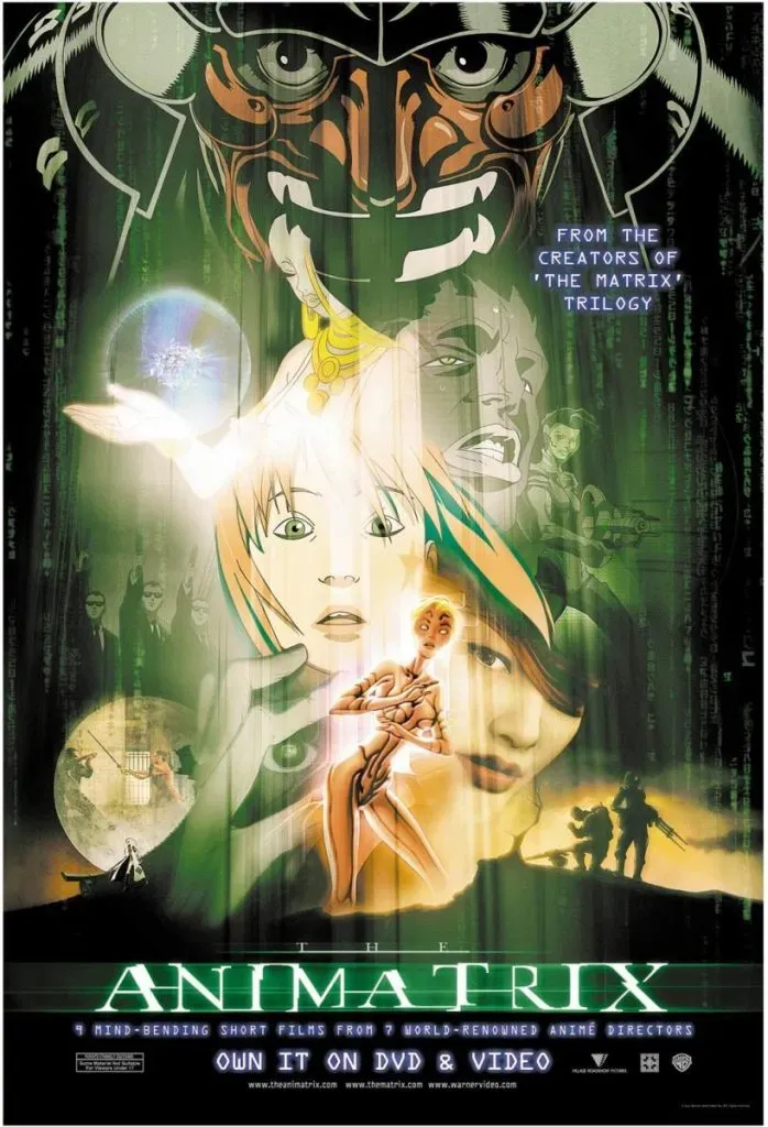 El poster promocional de Animatrix, con el que se lanzó la antología. Imagen: Filmaffinity.