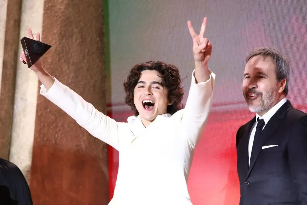 Chalamet junto al director de Dune, Denis Villeneuve. (Getty)
