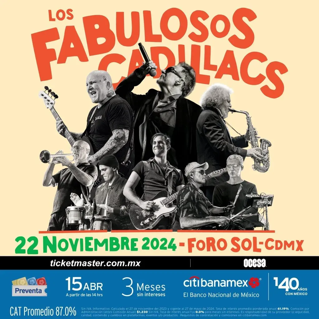 Se revelaron detalles de los boletos para Los Fabulosos Cadillacs.
