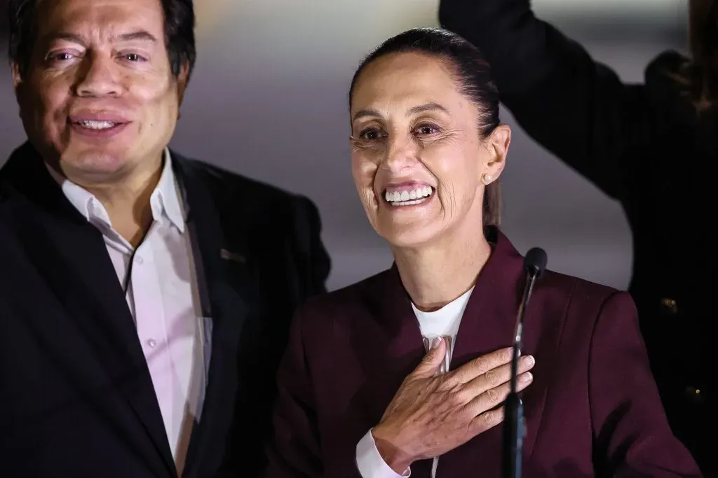 Claudia Sheinbaum llegando al debate del pasado domingo 7 de abril. Imagen: Getty Images.