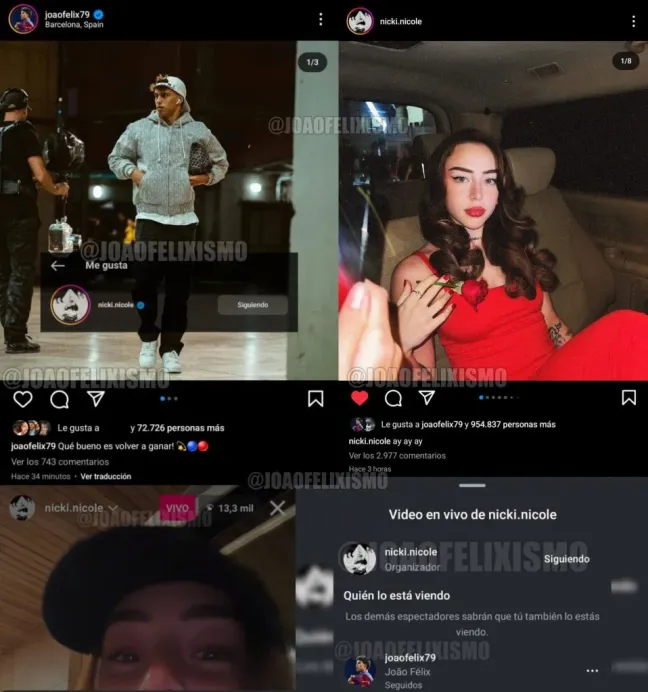 Hay rumores de romance entre Nicki Nicole y João Félix (@joaofelixismo).