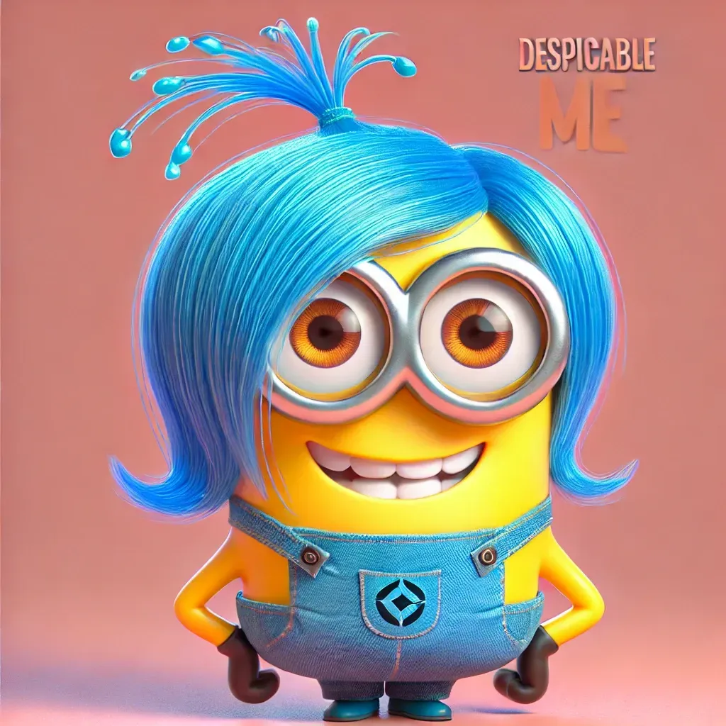 Alegría si fuese un personaje de Mi Villano Favorito.