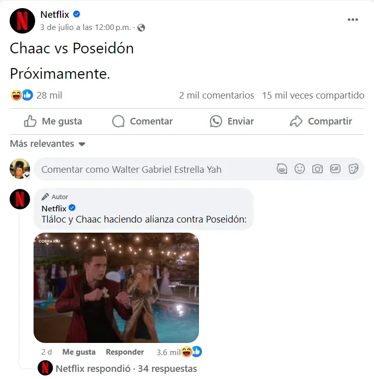 Imagen: Página oficial de Facebook de Netflix.