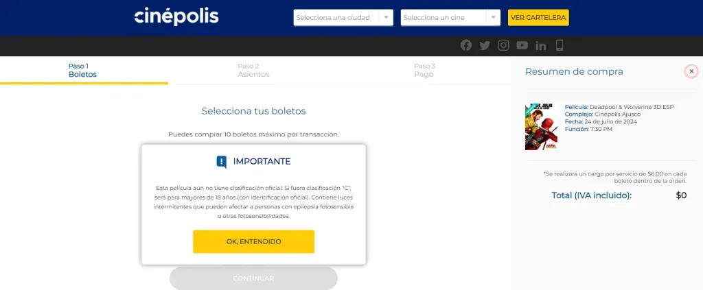 Imagen: Página oficial de Cinépolis.