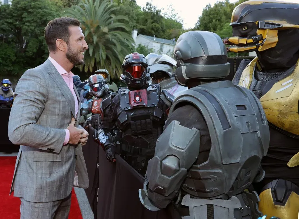 Pablo Schreiber interactúa con los fans durante el estreno de la nueva serie de Paramount+, HALO, en el Hollywood Legion Theater el 23 de marzo de 2022 en Los Ángeles, California. Imagen: Getty Images.