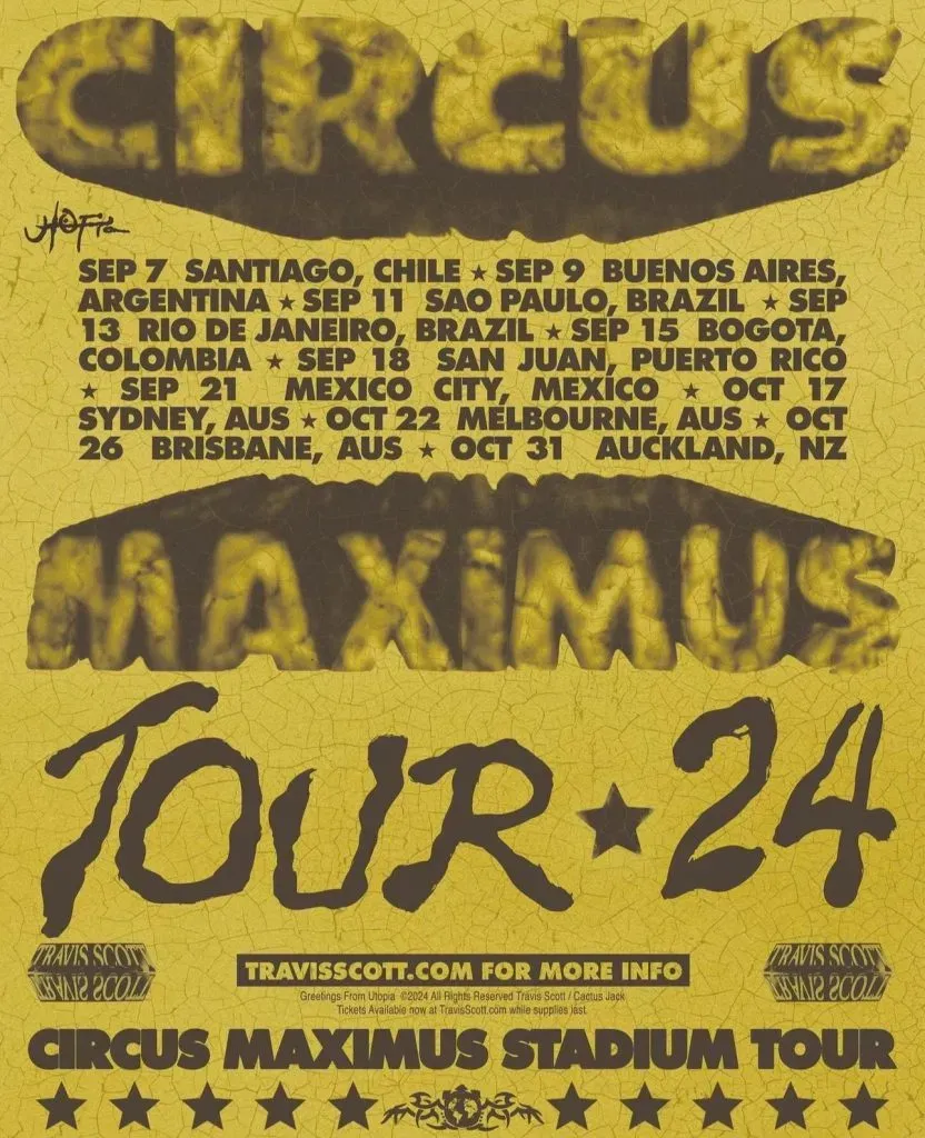 Las fechas de Travis Scott en Latinoamérica 2024.