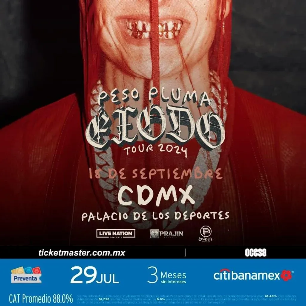 Así fue el anuncio de Peso Pluma en CDMX 2024.