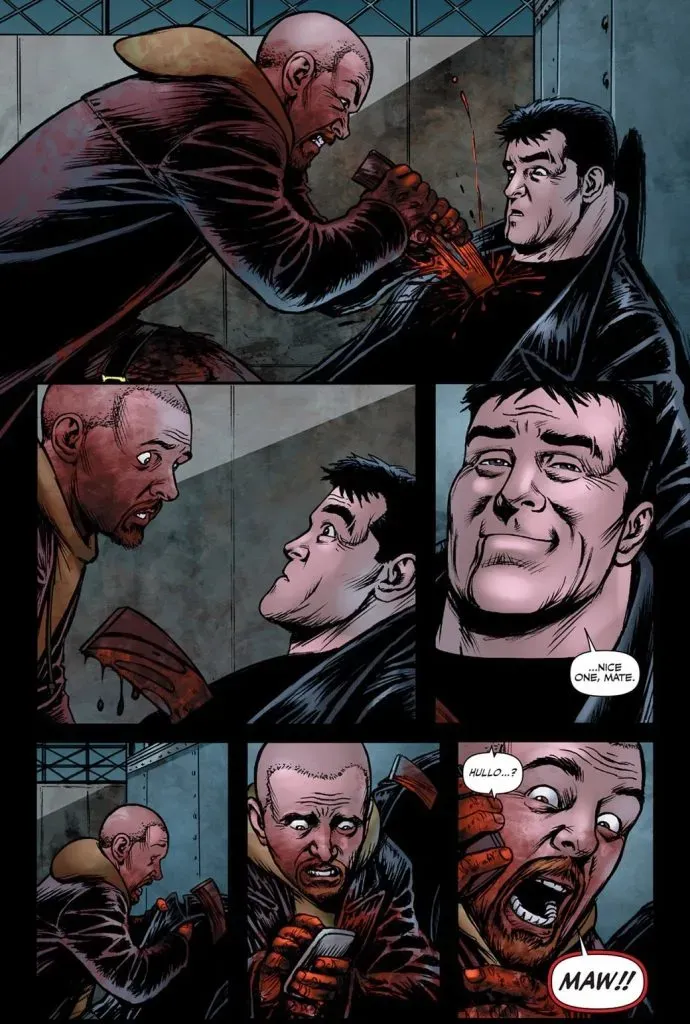 El final de Butcher en los comics de The Boys ocurre a manos de Hughie. Imagen: comicnewbies.com.