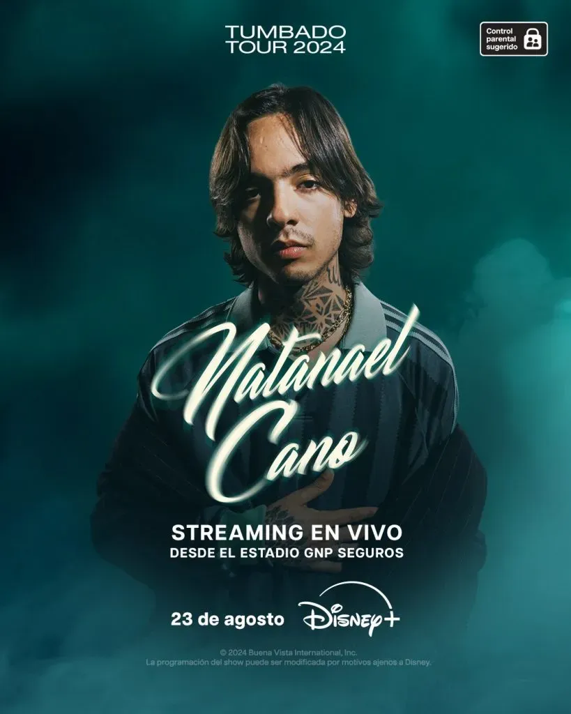 Natanael Cano la rompió en su concierto en la Ciudad de México, transmitido en Disney+. Imagen: Disney+.