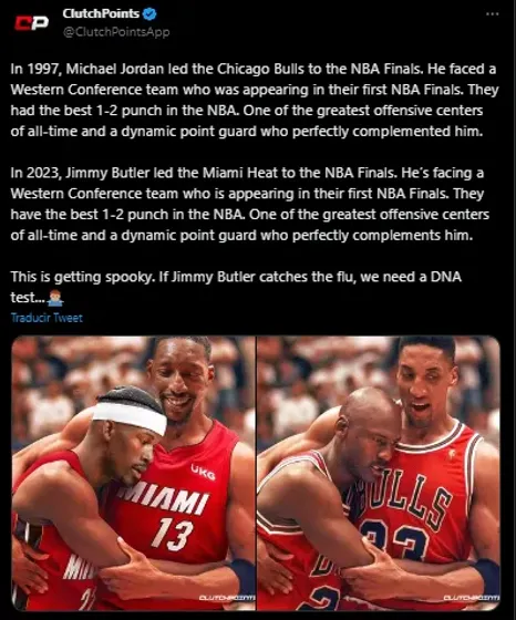 Coincidencia entre el Heat y los Bulls (Foto: Twittter / @ClutchPointsApp)
