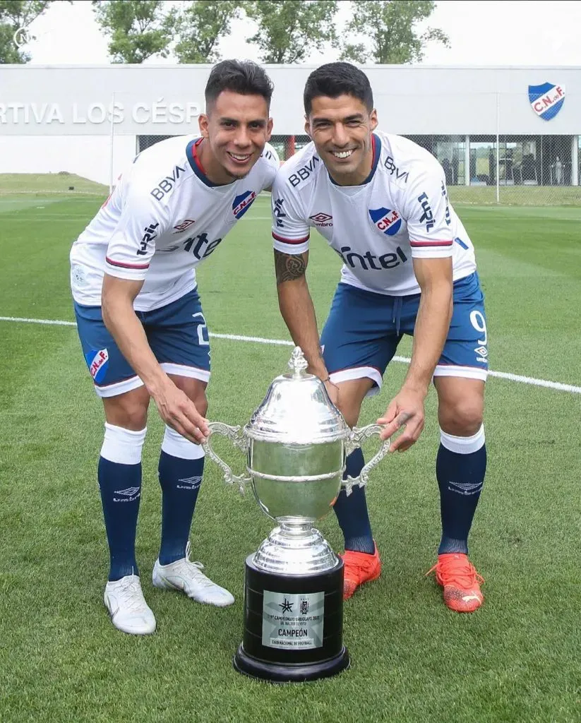 Álex Castro con Luis Suárez en Nacional (IG Álex Castro)