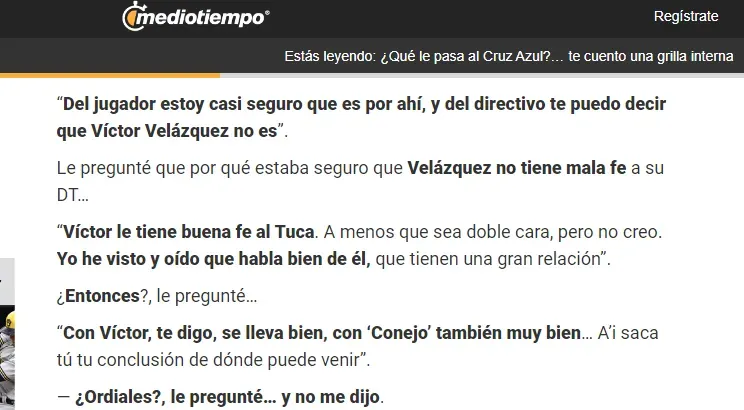 Información de Toque Filtrado