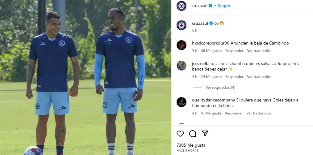 Publicación de Cruz Azul