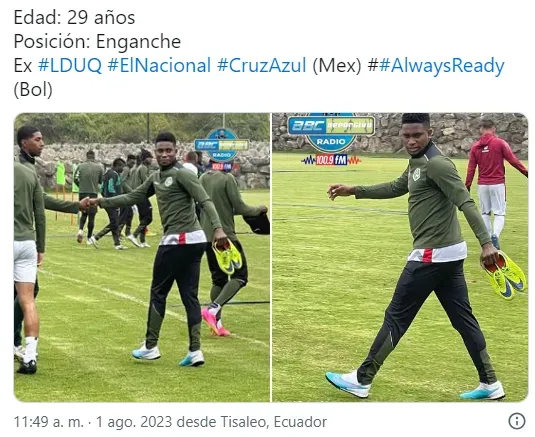 Jonathan Borja con su nuevo club