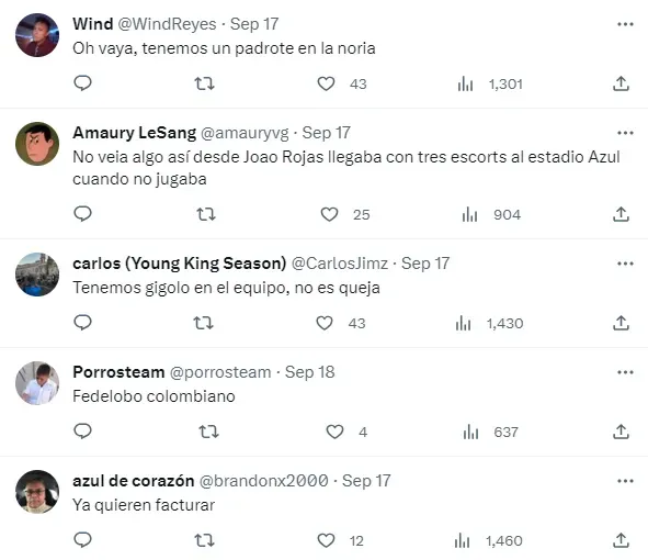 Comentarios de fanáticos