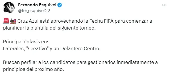 Información de Fernando Esquivel (TW)