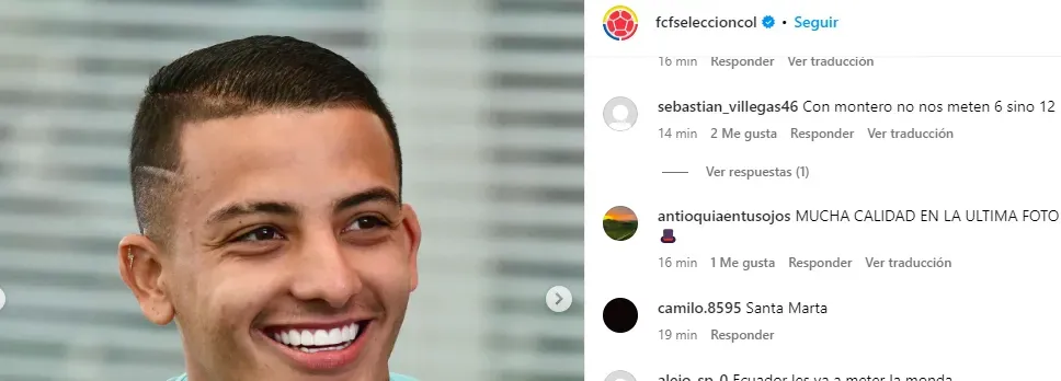Publicación de la selección Colombia en Instagram