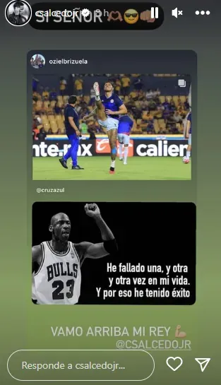 Publicación en IG de Carlos Salcedo