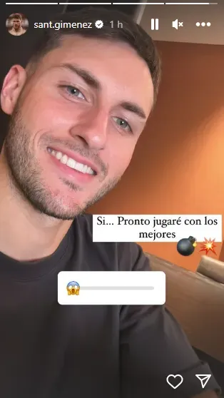 Santiago Giménez y su publicación en Instagram (IG)