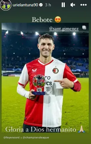 Historia de Uriel Antuna en Instagram