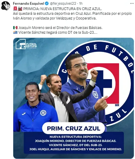 Nueva estructura en Cruz Azul. (Twitter: @Fer_esquivel22)