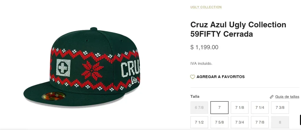 La gorra Ugly Sweater de Cruz Azul. (Foto: New Era)