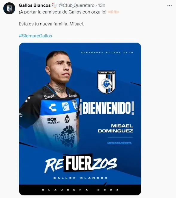 La razón por la que Cruz Azul no buscó el fichaje de Misael Domínguez (Twitter)