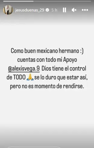 Historia de Instagram de Jesús Dueñas