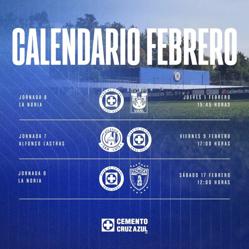 El calendario de febrero. (Foto: Vamos Azul)