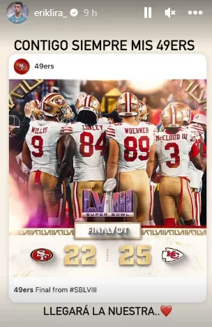 Publicación de Erik Lira en Instagram