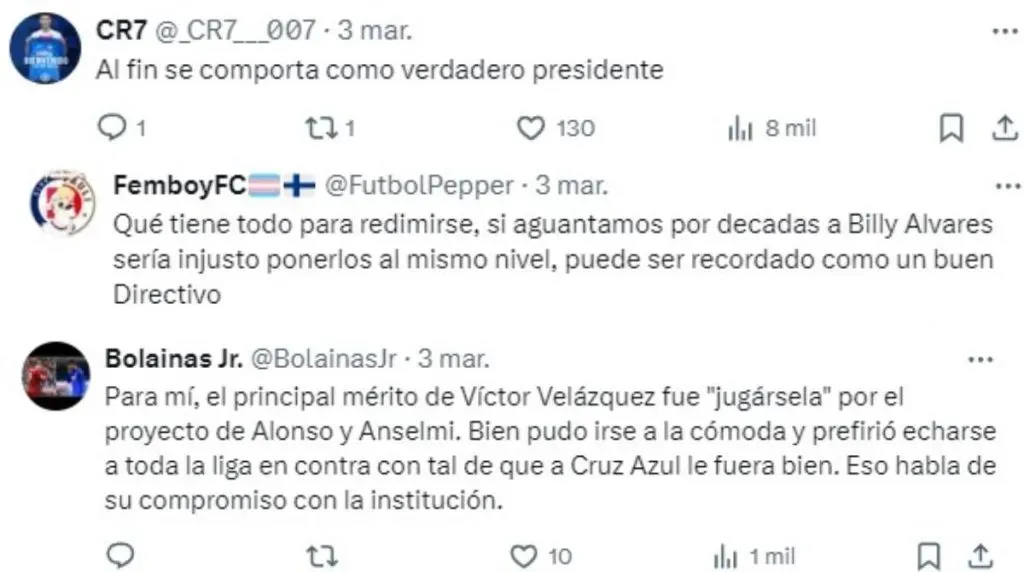 La afición se disculpa con el presidente de Cruz Azul (X)