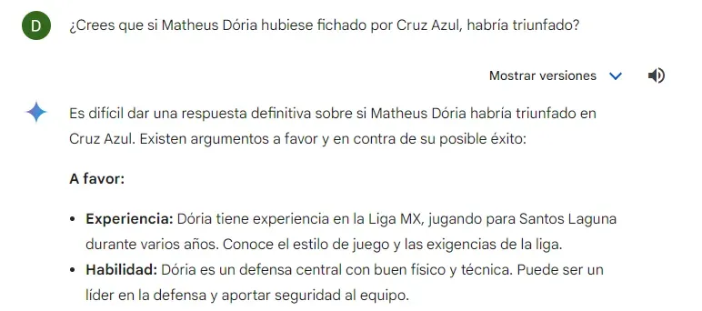 Pantallazo de Gemini, la IA de Google