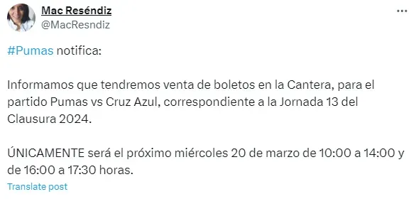 Información de Mac Reséndiz en redes sociales