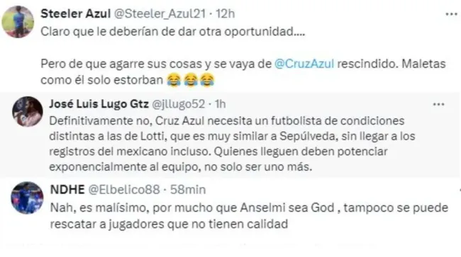 La afición se manifestó ante el regreso de Augusto Lotti a Cruz Azul (X)
