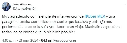 Agradecimiento de Alonso. (@AlonsoIvan24)