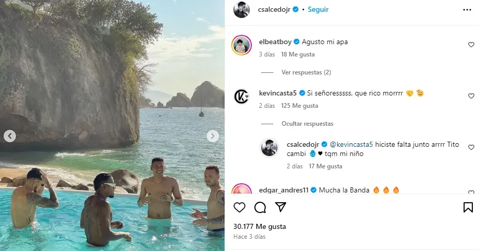 Publicación de Carlos Salcedo en Instagram (IG Carlos Salcedo)