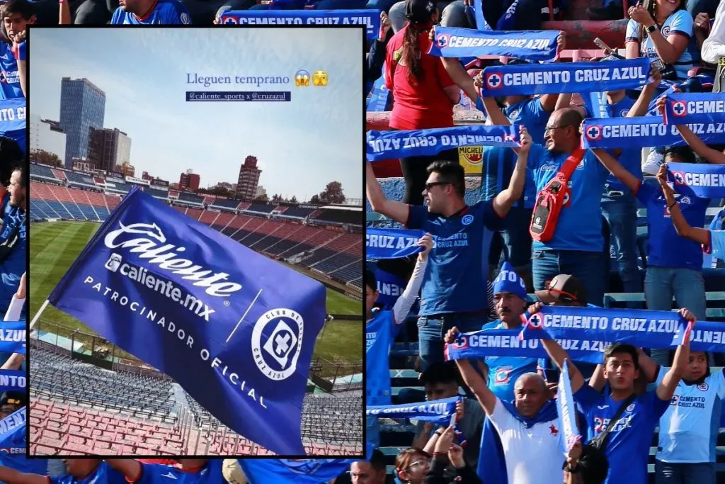 Cruz Azul prepara mosaico en el Estadio Azul.