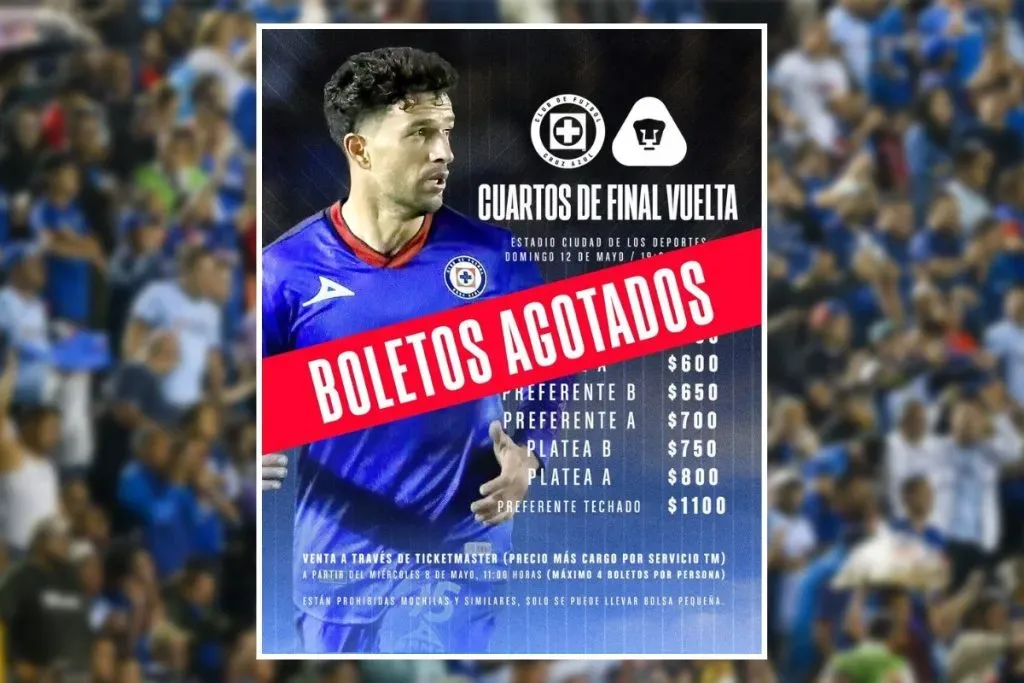 BOLETOS AGOTADOS para el Cruz Azul vs. Pumas.