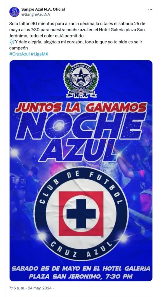 ¡Serenata a Cruz Azul!
