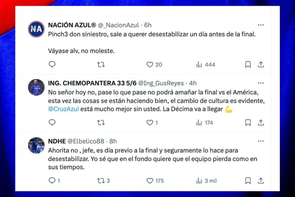 La afición de Cruz Azul explota ante la “sorpresiva” aparición de Billy Álvarez.