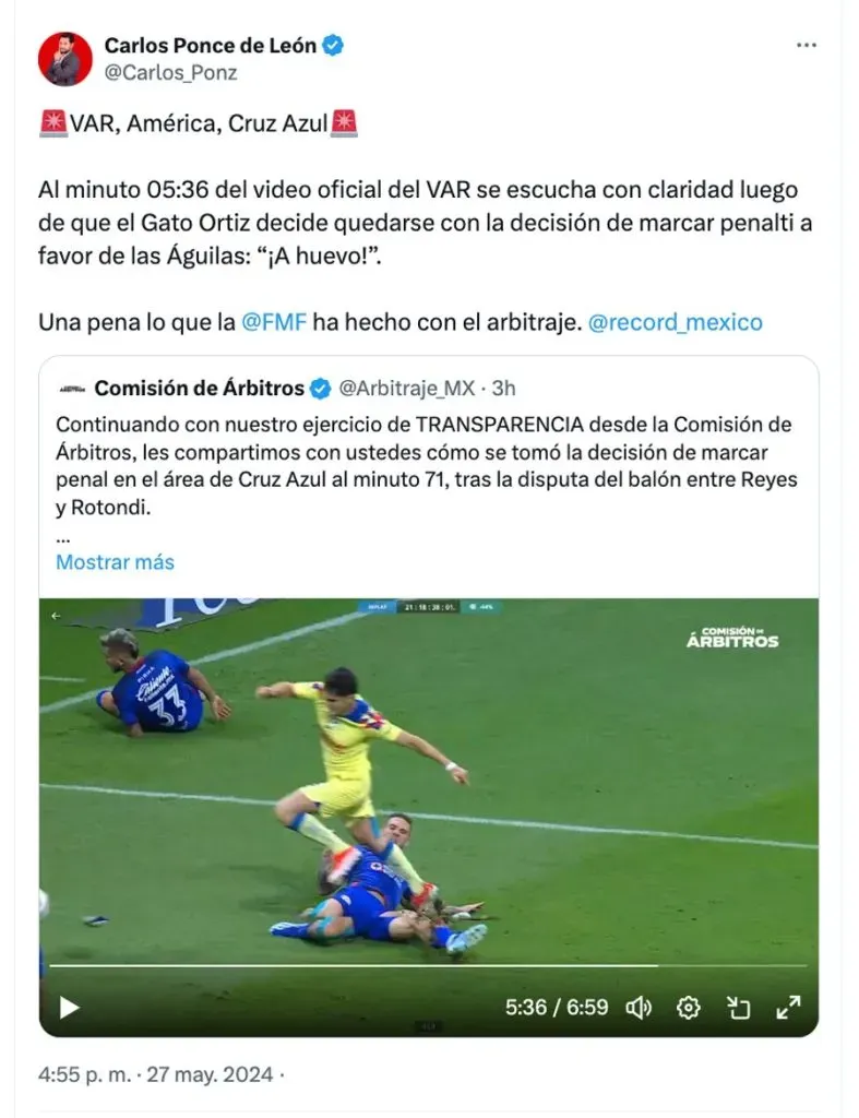 ¡ESCÁNDALO! Terrible lo que está pasando con el arbitraje.
