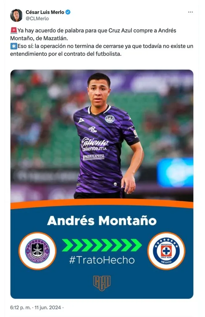 Imagen tomada de la cuenta de X de César Luis Merlo.