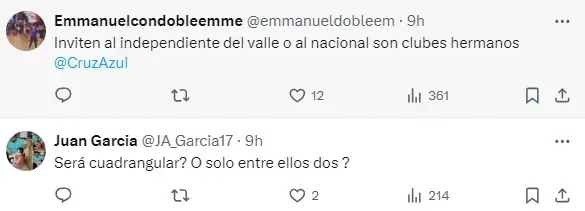 Comentarios de fanáticos en X (antes Twitter)