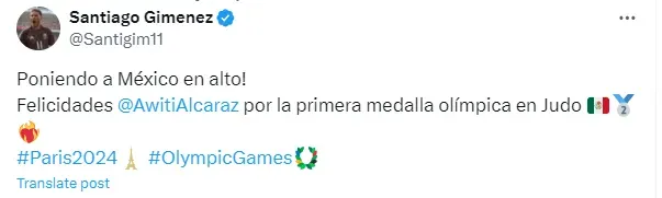 Reacción de Giménez en redes sociales