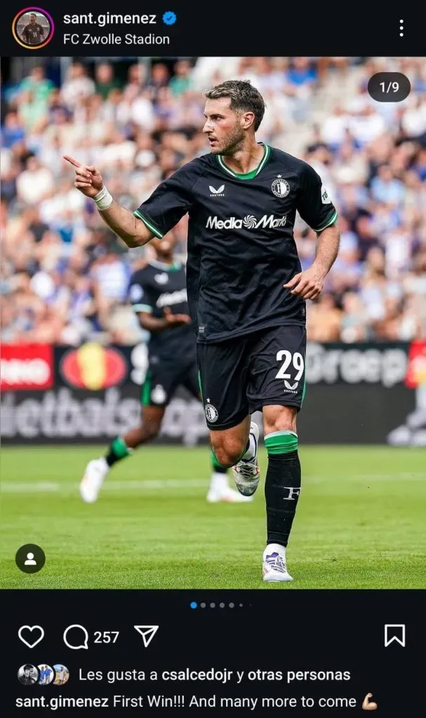 Santi Giménez revela su futuro. (Instagram @Sant.gimenez)