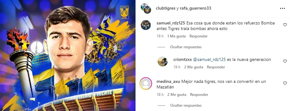Afición de Tigres se pregunta quién es Rafael Guerrero (IG Tigres)