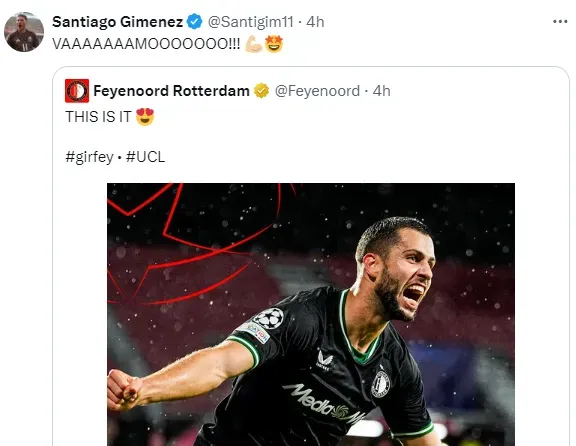 Publicación de Giménez en X