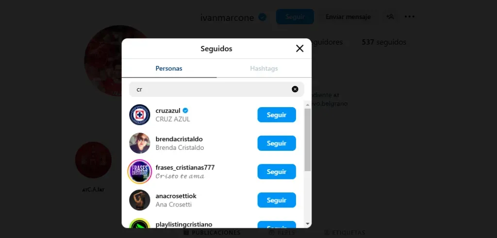 Instagram de Marcone