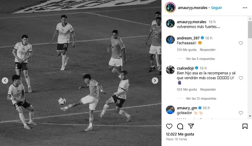 La promesa que Amaury Morales le hizo a Cruz Azul para 2025 (Instagram)