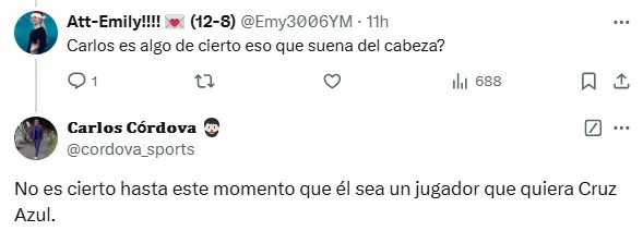 Respuesta de Carlos Córdova en X